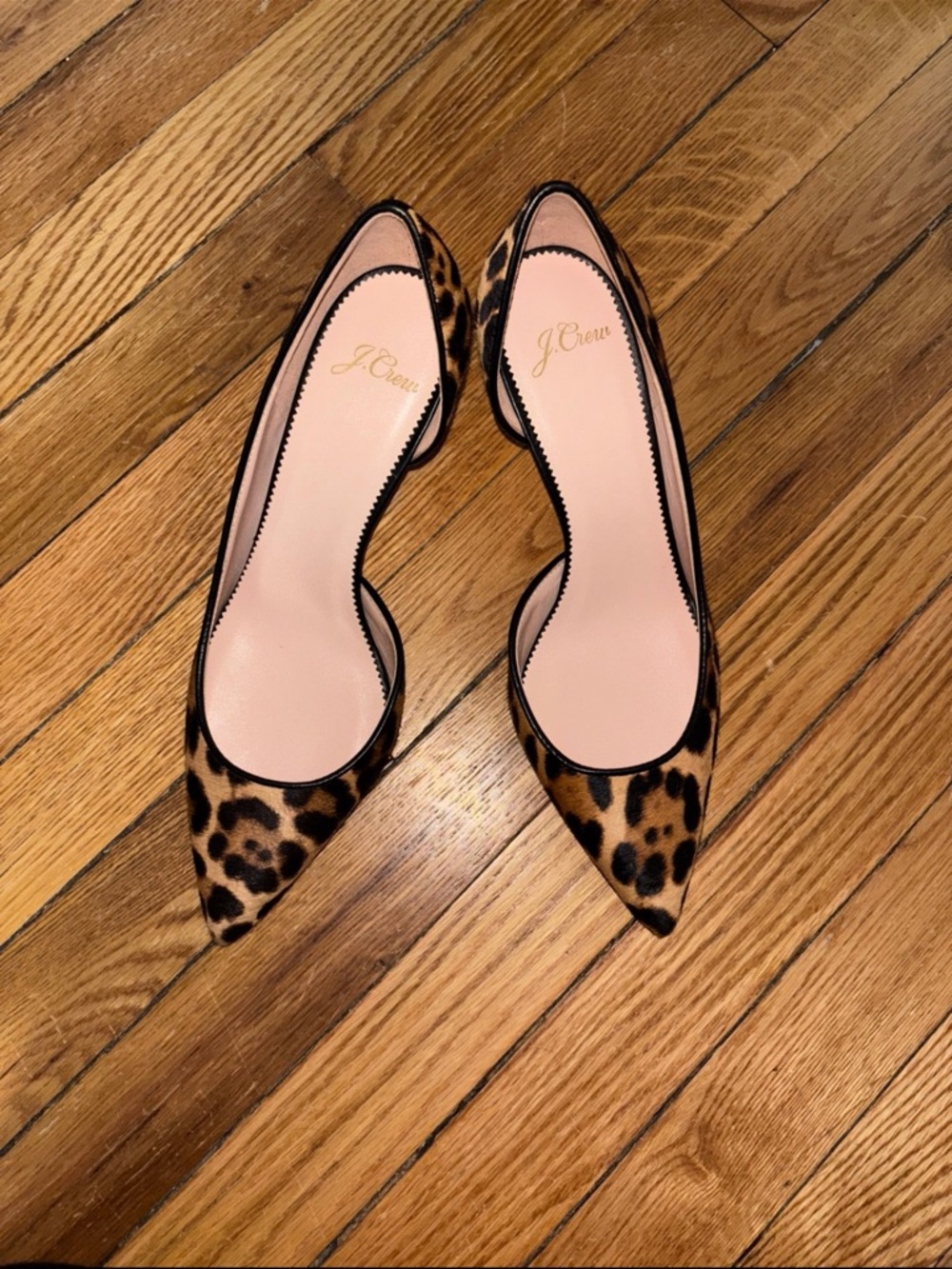 J. Crew Leopard-Print Pointed D'Orsay Flats - Brown/Black